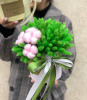 композиция из ЗЕЛЕНОГО лагуруса с хлопком